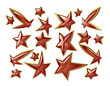 Set of Glossy Vivid Stars Distorted in Perspective Set of Glossy Vivid Stars Distorted in Perspective