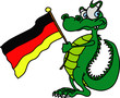 Angry crocodile with german flag - Coccodrillo bandiera tedesca