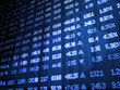 Blue stock market ticker board