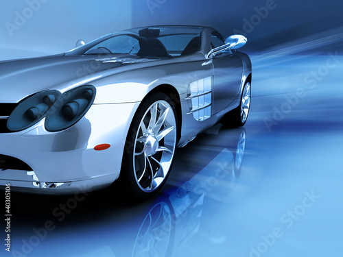 Illustration: Sports car in motion Sports car in motion