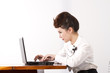 busy, female model full make-up working on laptop. busy, female model full make-up working on laptop.
