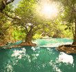 Clean lofty river at deep tropical fores at Dalat, Vietnam Clean lofty river at deep tropical fores at Dalat, Vietnam