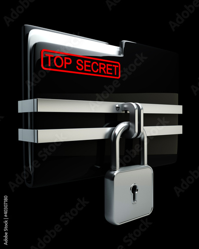 Illustration: BLACK Folder with closed lock (Top secret) BLACK Folder with closed lock (Top secret)