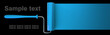 Paint roller draw a palette. Iisolated on black