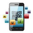 QR-code on mobile phone QR-code on mobile phone