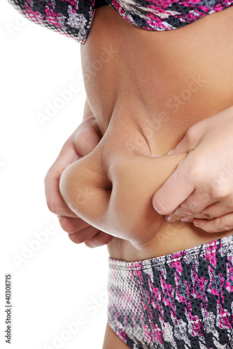 Photo: Fat female belly. Fat female belly.