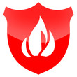 Fire protection shield isolated on white background