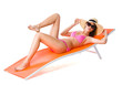 Photo: Cute woman on orange sunbed Cute woman on orange sunbed