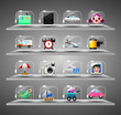 Vektor: Icons in a glass 1 Icons in a glass 1