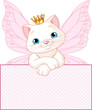 Princess Cat over a blank sign