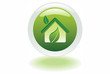 ecology button - green leaves
