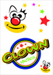 clown, cirque, visage, logo, invitation