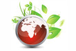 world and green leaves