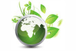 world and green leaves