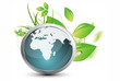 world and green leaves