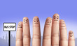 finger waiting at the bus stop