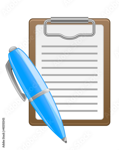 Vetor: Pen and note icons Pen and note icons