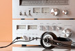 Vintage Stereo Amplifier with Headphones Vintage Stereo Amplifier with Headphones