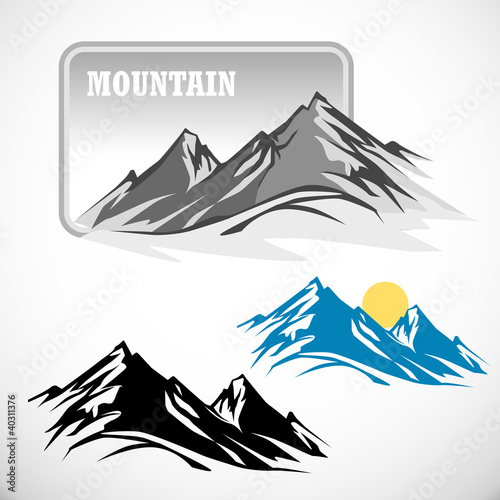 Vector: ABSTRACT HIGH MOUNTAIN ICON SET ABSTRACT HIGH MOUNTAIN ICON SET