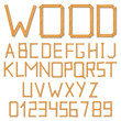 Wooden alphabet, vector illustration