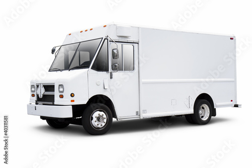 Photo: White Delivery Van on White with drop shadow White Delivery Van on White with drop shadow