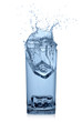 Splashing water in glass