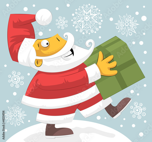 Vektor: Santa Claus bringing present Santa Claus bringing present