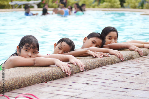 Photo: Children At The Pool Side Children At The Pool Side