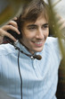 Young man wearing headphones