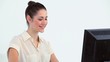Young woman working on a computer