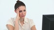 Video: Sad woman in front of her computer Sad woman in front of her computer