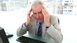 Anxious white hair businessman