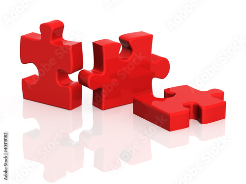 Illustration: Three parts of a puzzle Three parts of a puzzle