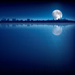 abstract background with silhouette of city and moon abstract background with silhouette of city and moon