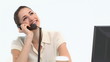 Young female worker on the phone