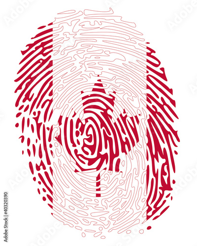 Vector: Thumbprint Canada Flag Colors Thumbprint Canada Flag Colors