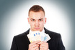 business man holding money biljets business man holding money biljets