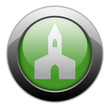 Green Metallic Orb Button "Chapel"