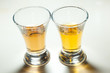 small glasses with rum