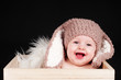 smiling baby with Easter bunny ears smiling baby with Easter bunny ears