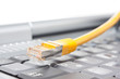 Laptop-Tastatur und Lan-Kabel
