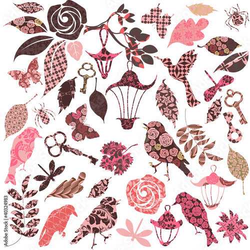Vector: Set of vector patch silhouettes for scrap booking Set of vector patch silhouettes for scrap booking
