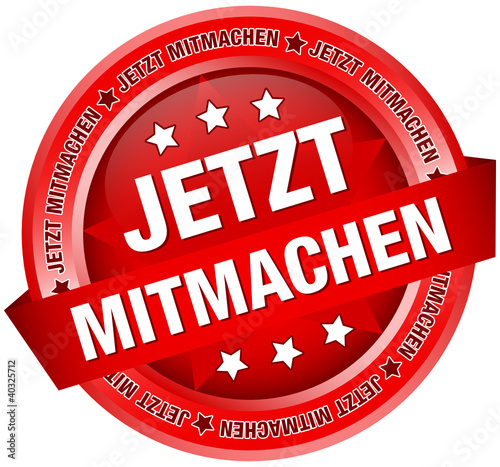 Vektor: Button Banner "Jetzt mitmachen" rot Button Banner "Jetzt mitmachen" rot