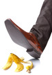 Falling on a banana skin