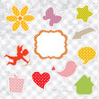 set of cute vintage elements