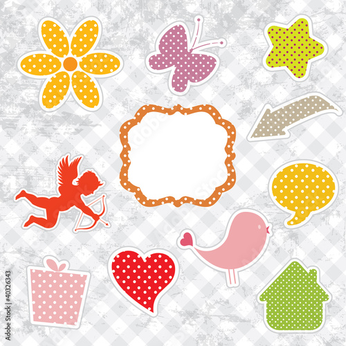 Vector: set of cute vintage elements set of cute vintage elements