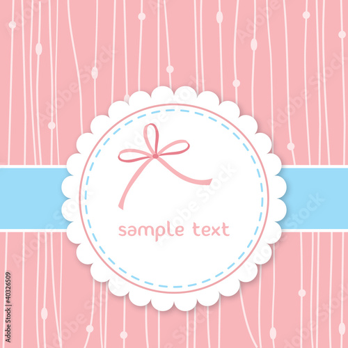 Vector: cute card with bow cute card with bow