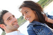 Portrait of happy young couple