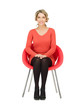 young businesswoman sitting in chair