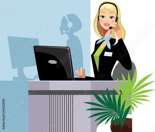 Vector: call center girl call center girl